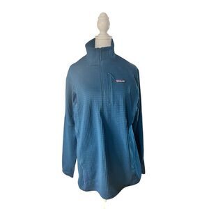 Patagonia Women's Lagom Blue Fleece Half Zip R1 Pullover Jacket Size Large NWT